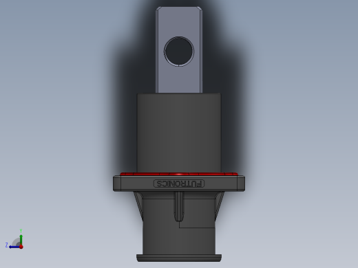 负极-8.0单芯弯头连接器插座(IP67B)UL1500V（铜排螺纹孔）_大法兰-琥正右视缩略图