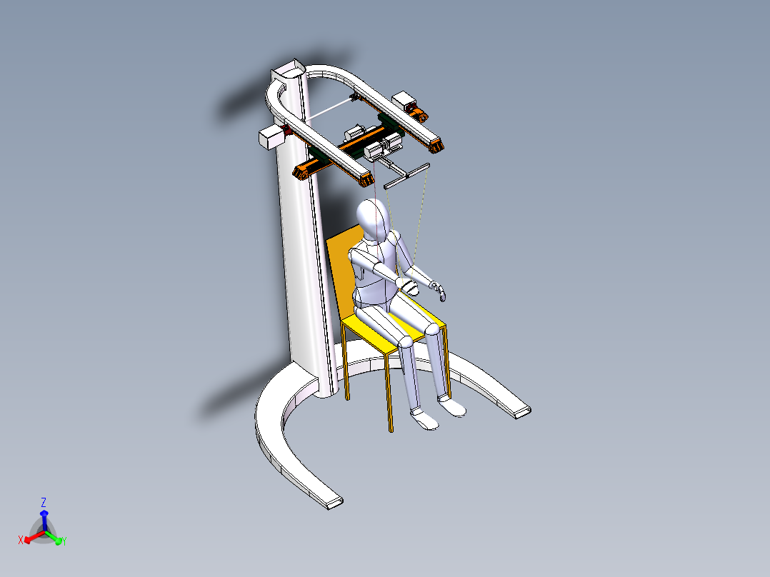 多自由度绳牵引上肢康复机器人三维SW模型