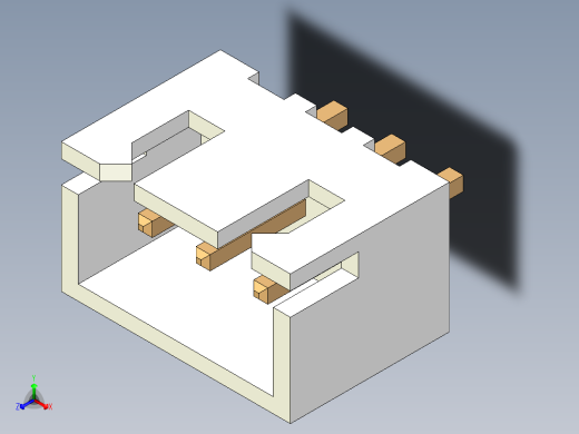 元器件3D封装JST 2.54X3P72