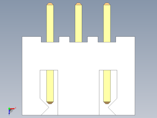 元器件3D封装JST 2.54X3P72俯视缩略图