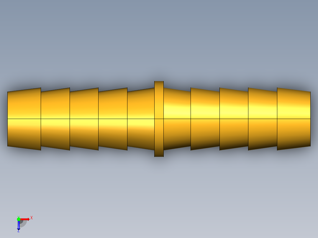 倒齿式工业管接头Hose Mender 122HBL-6俯视图