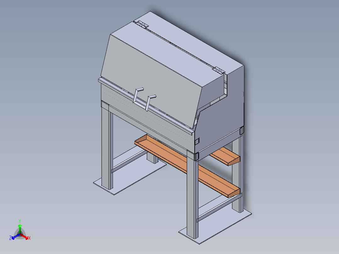 烧烤架烧烤炉正等轴测图