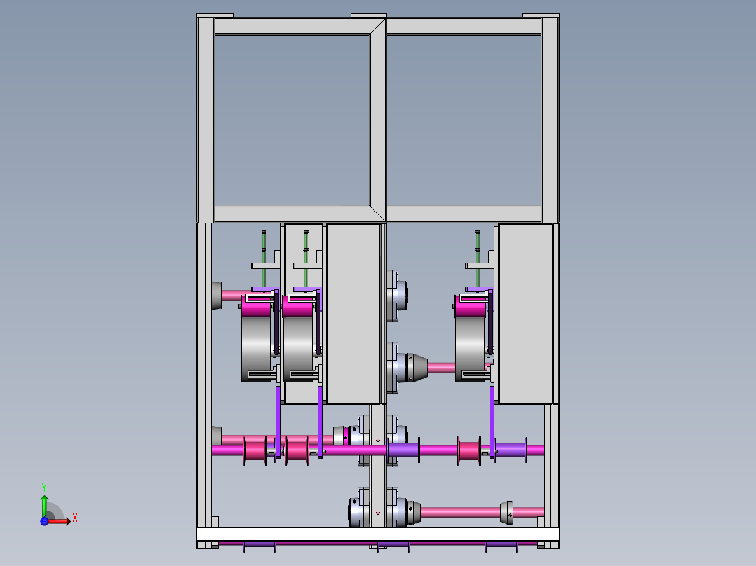 骨架导开机（sw18可编辑+cad+bom）前视图
