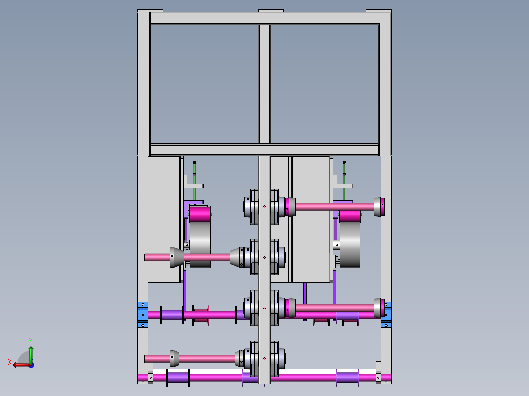 骨架导开机（sw18可编辑+cad+bom）后视图