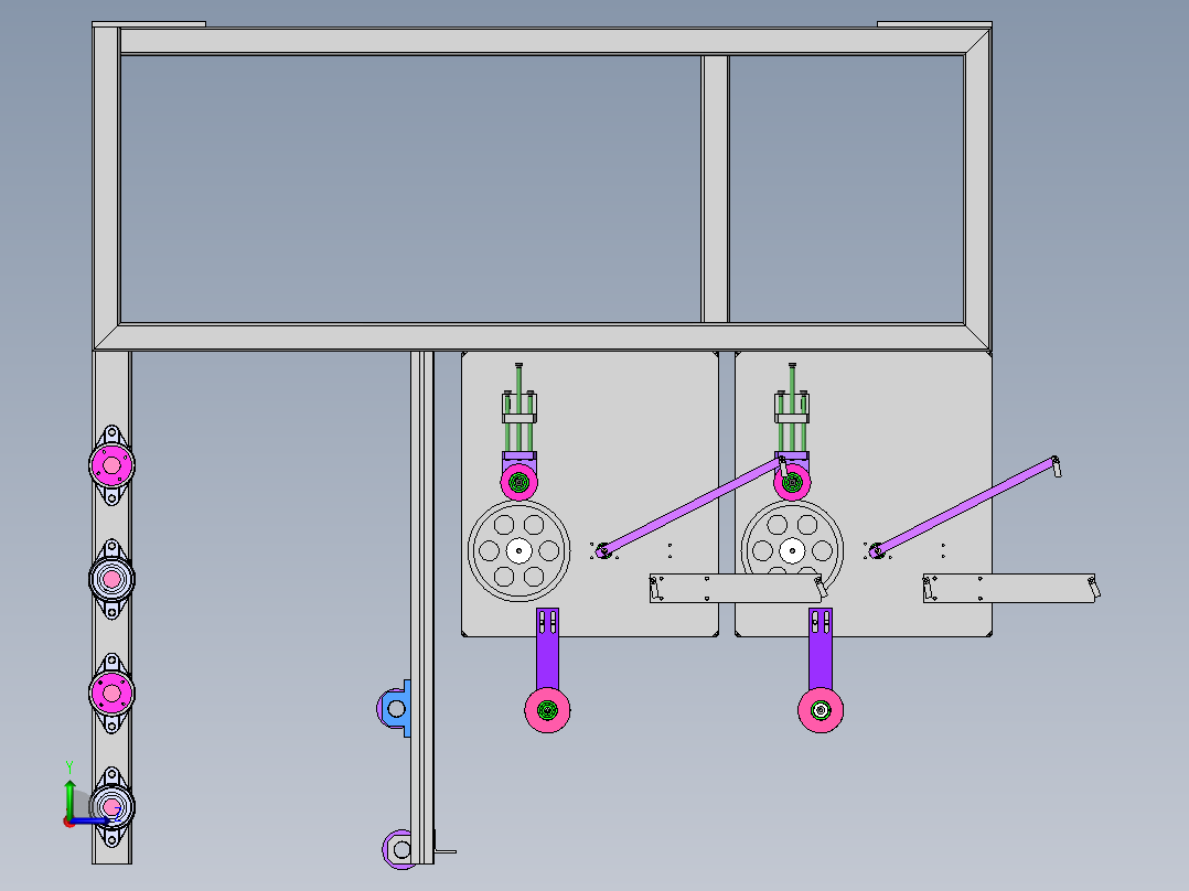 骨架导开机（sw18可编辑+cad+bom）左视图