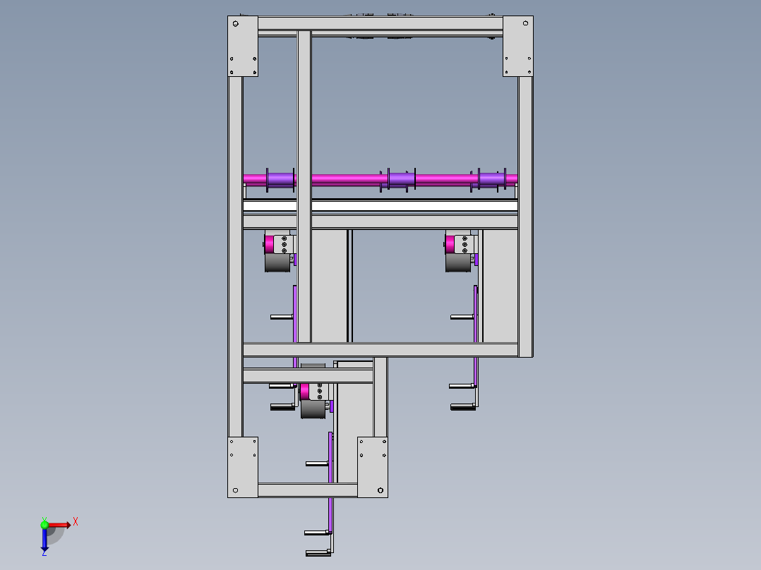 骨架导开机（sw18可编辑+cad+bom）俯视图