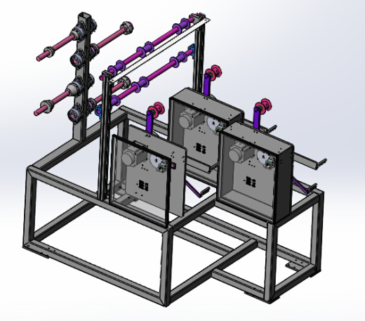骨架导开机（sw18可编辑+cad+bom）缩略图
