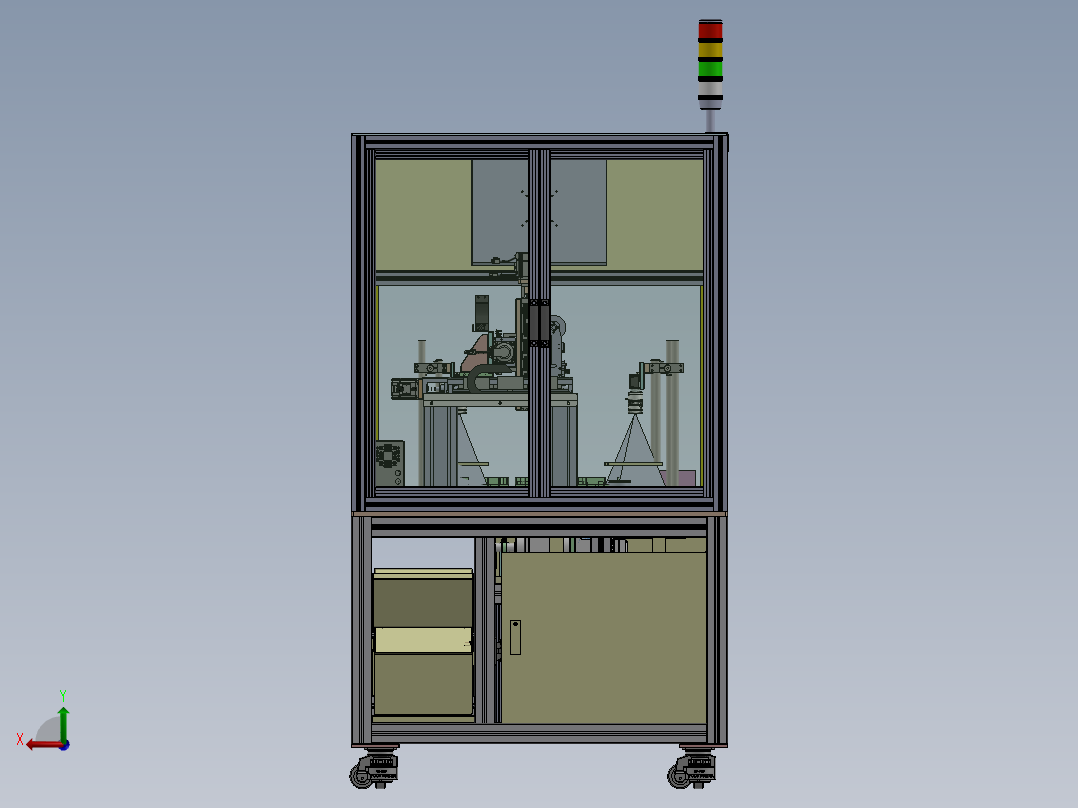 汽车大盖焊线检测4工位转盘sw20可编辑后视图