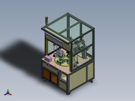 汽车大盖焊线检测4工位转盘sw20可编辑正等轴测缩略图