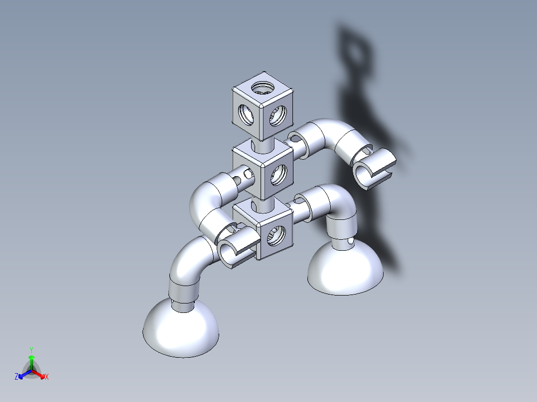 多功能可拓展支架正等轴测图