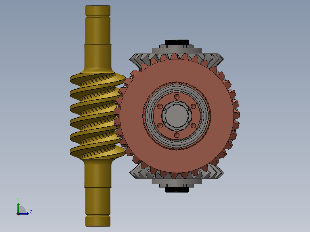 蜗轮蜗杆(57)左视图