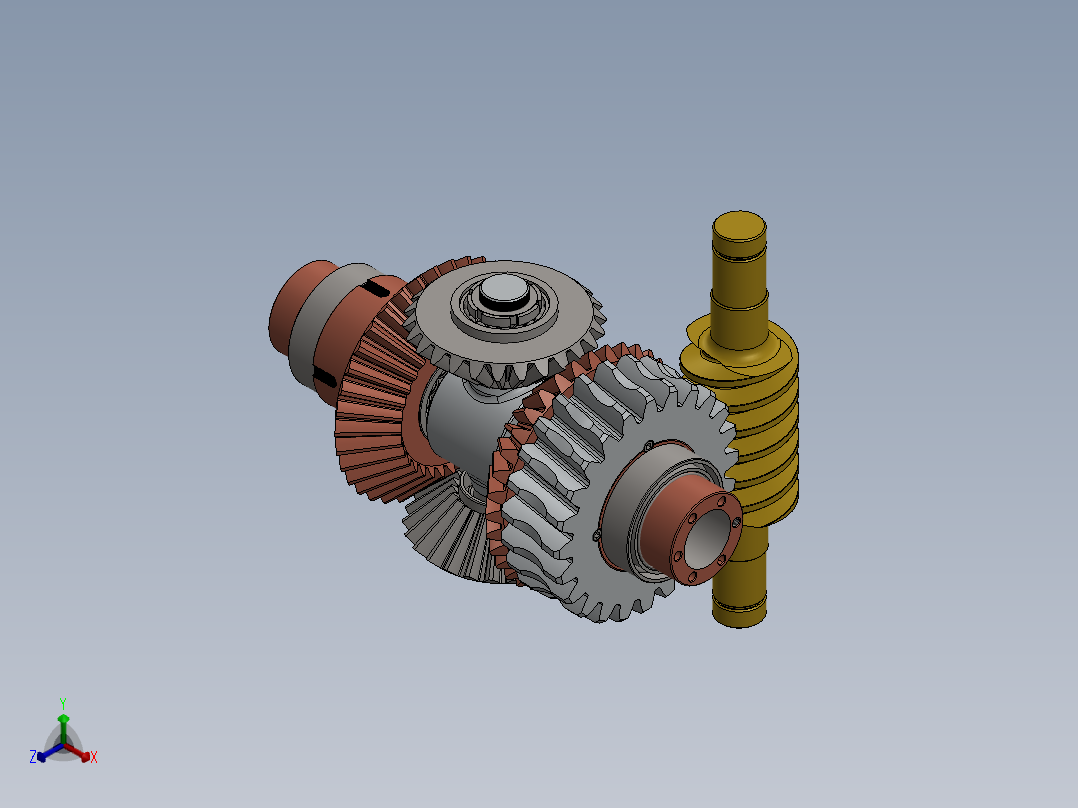 蜗轮蜗杆(57)正等轴测图