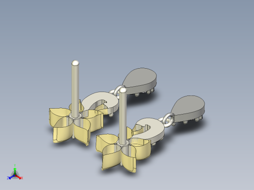 B2005326-镀金-镀铂耳钉