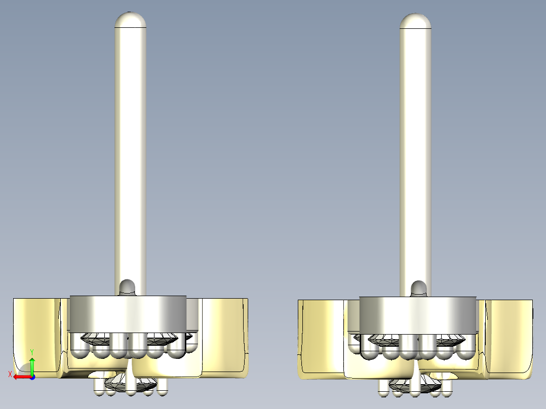 B2005326-镀金-镀铂耳钉后视图