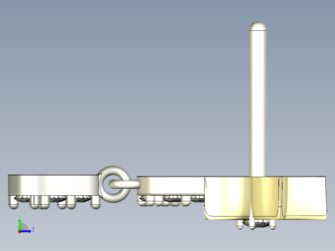 B2005326-镀金-镀铂耳钉左视图