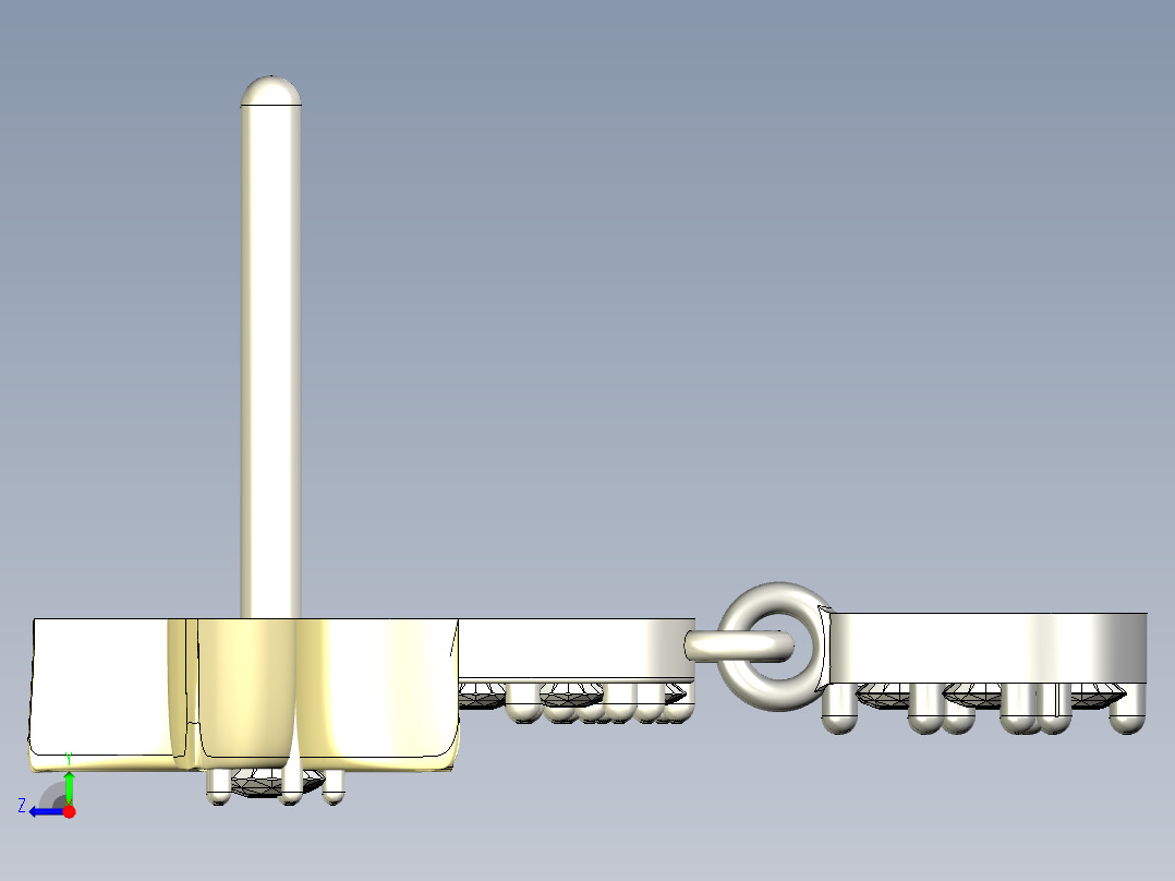 B2005326-镀金-镀铂耳钉右视图
