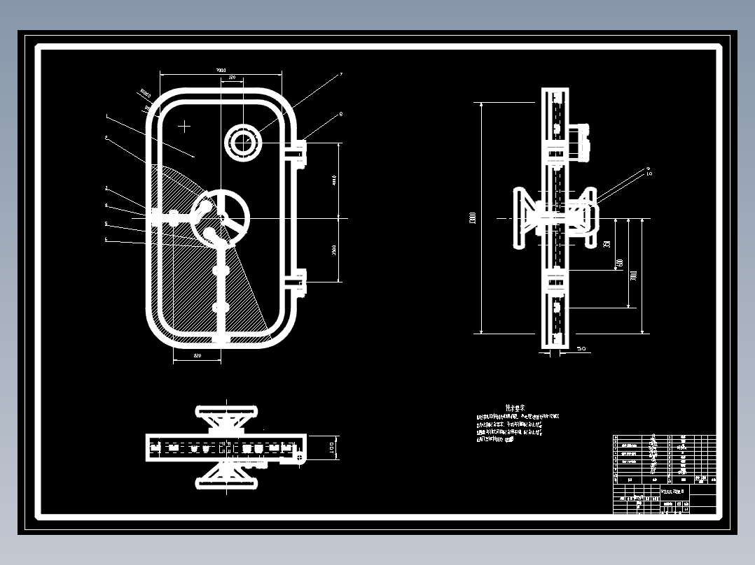 可移动式煤矿救生舱舱门的结构设计及研究5张CAD图