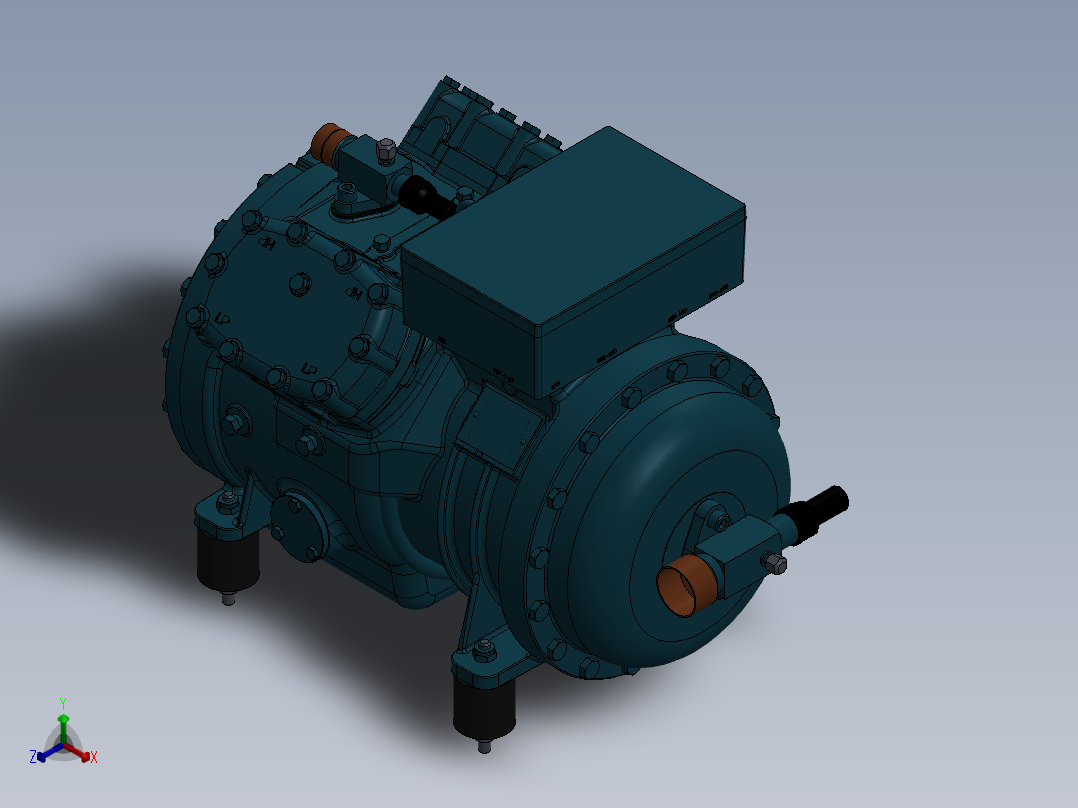 标准4缸压缩机模型