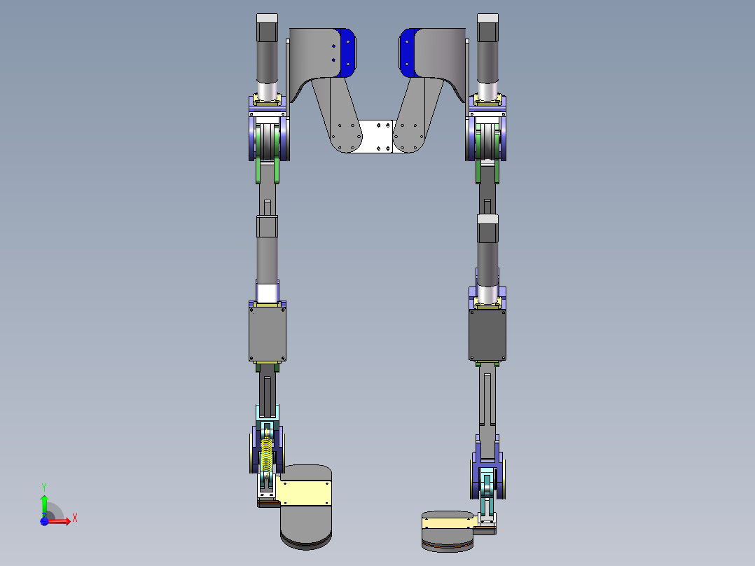 电机直驱全下肢外骨骼前视图