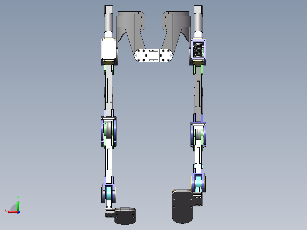 电机直驱全下肢外骨骼后视图