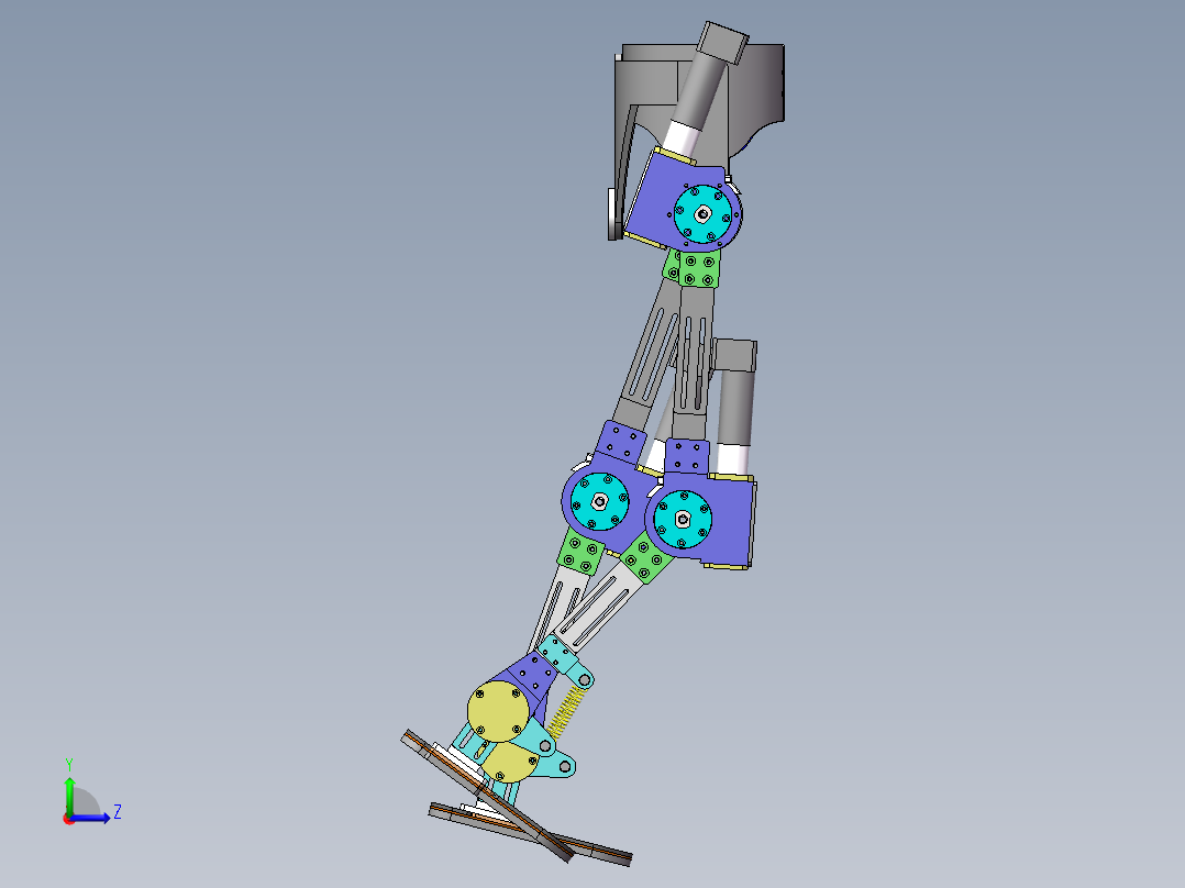 电机直驱全下肢外骨骼左视图