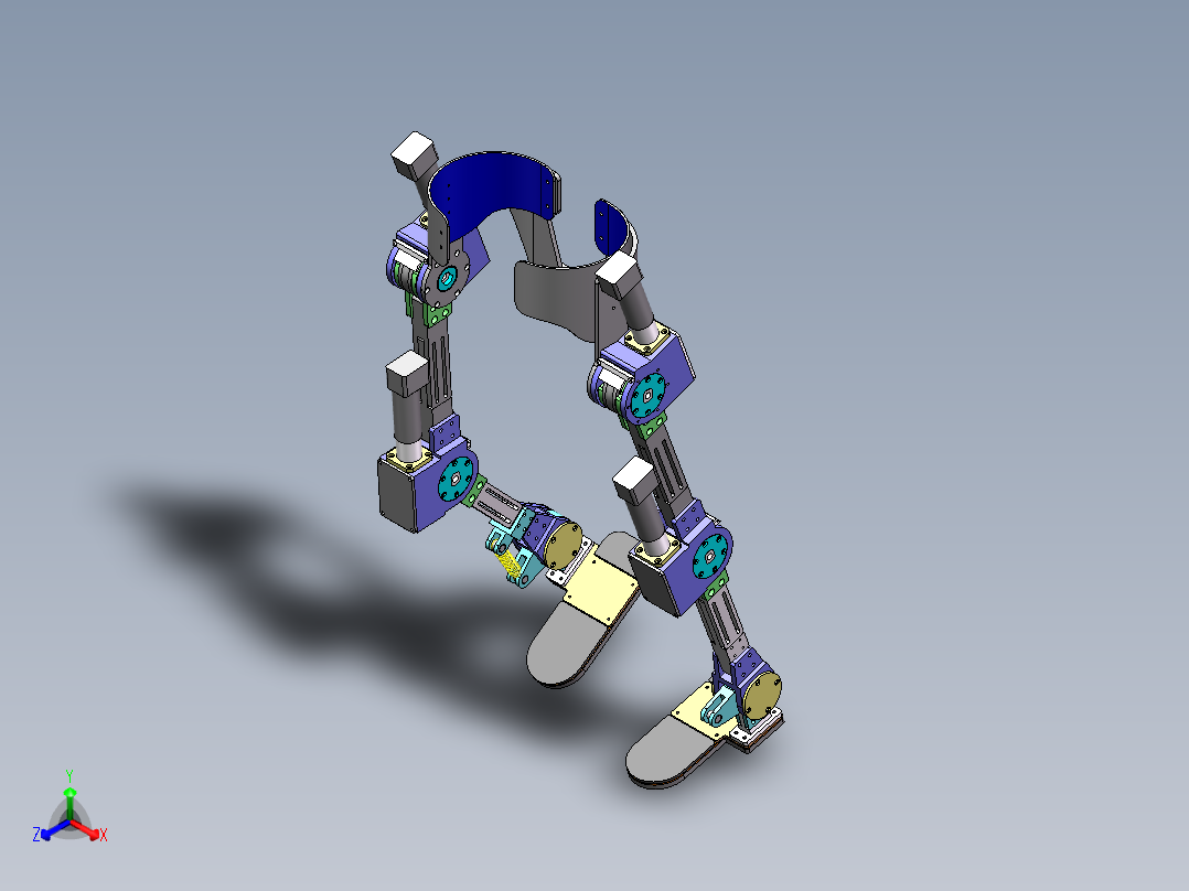 电机直驱全下肢外骨骼正等轴测图