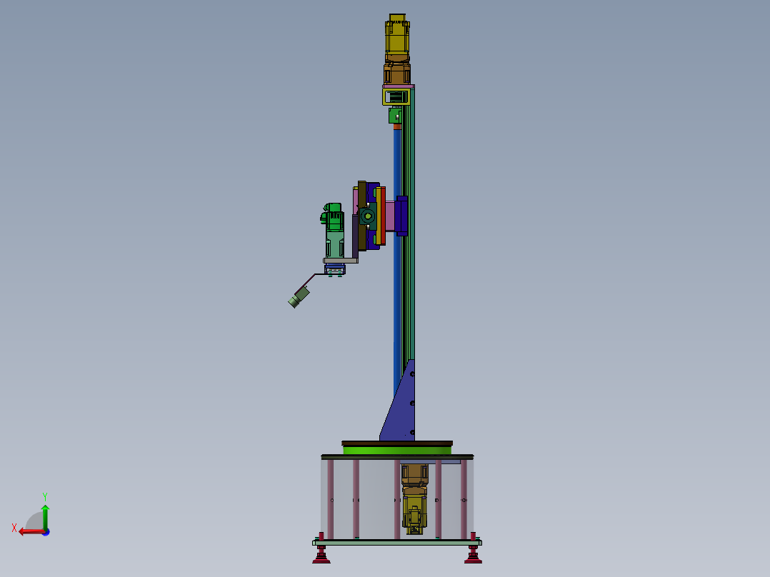 四自由度圆柱坐标机器人机械手 sw24后视图