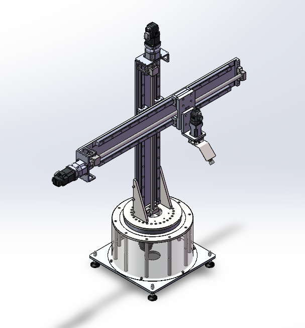 四自由度圆柱坐标机器人机械手 sw24
