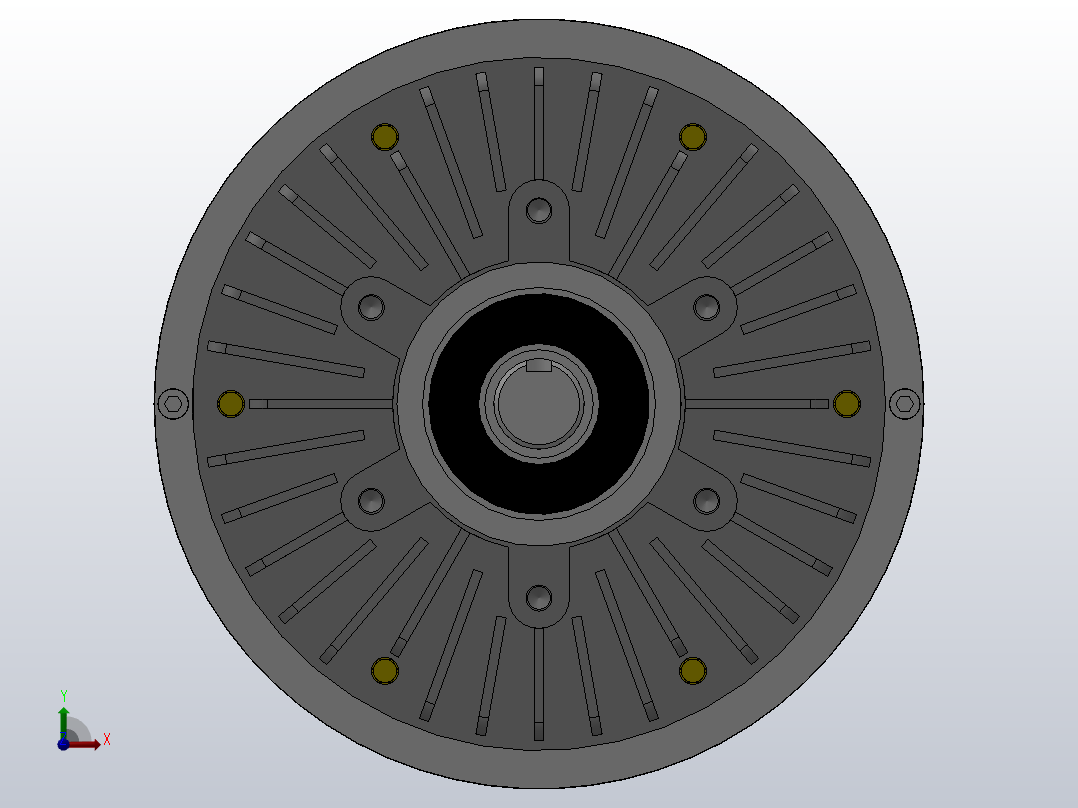FZ型单出轴、止口支撑、自然冷却磁粉制动器[FZ200]前视图