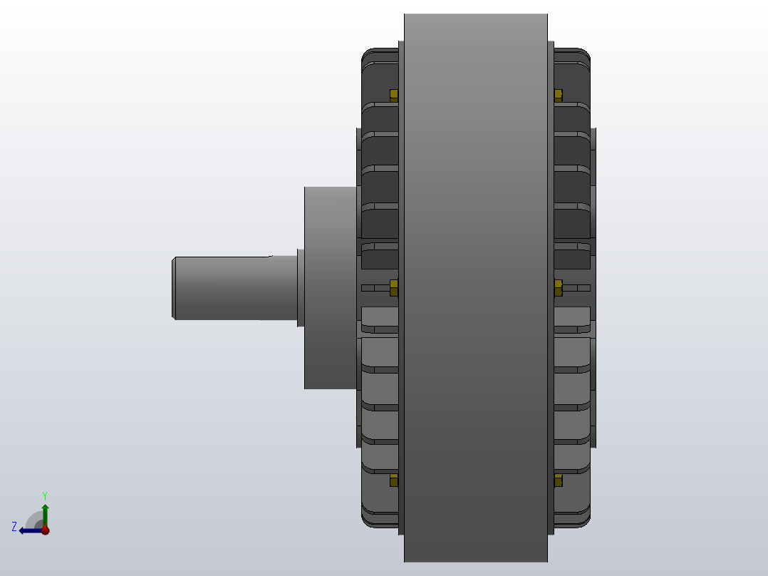 FZ型单出轴、止口支撑、自然冷却磁粉制动器[FZ200]右视图