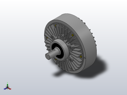 FZ型单出轴、止口支撑、自然冷却磁粉制动器[FZ200]正等轴测缩略图