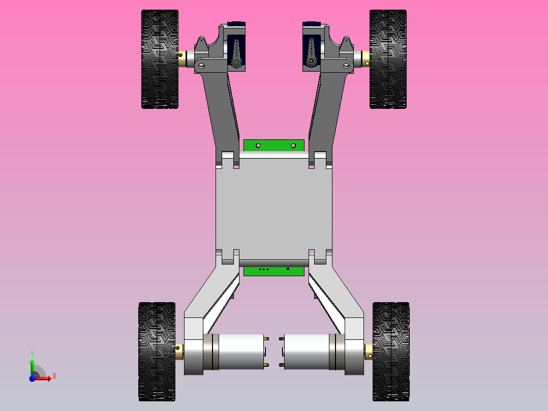 阿克曼转向车模型前视图