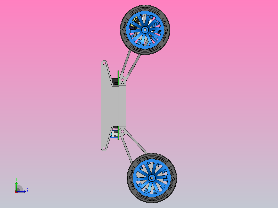阿克曼转向车模型左视图