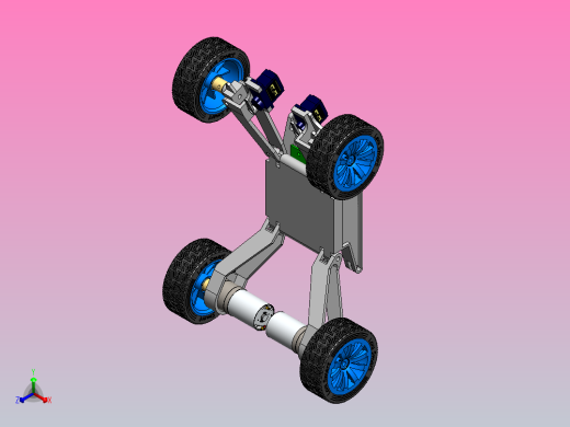 阿克曼转向车模型正等轴测缩略图