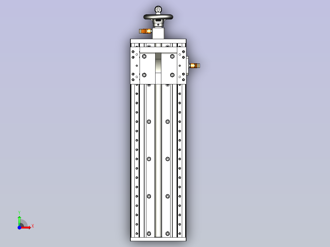 一款手动组件 垂直型3D模型前视图