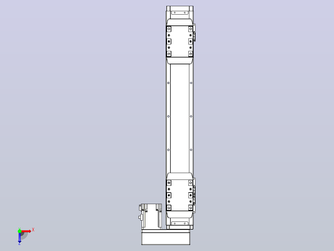 滚珠丝杠线性轴TPA-GCRS-80-1610C-L125-MR-M20-N3俯视图