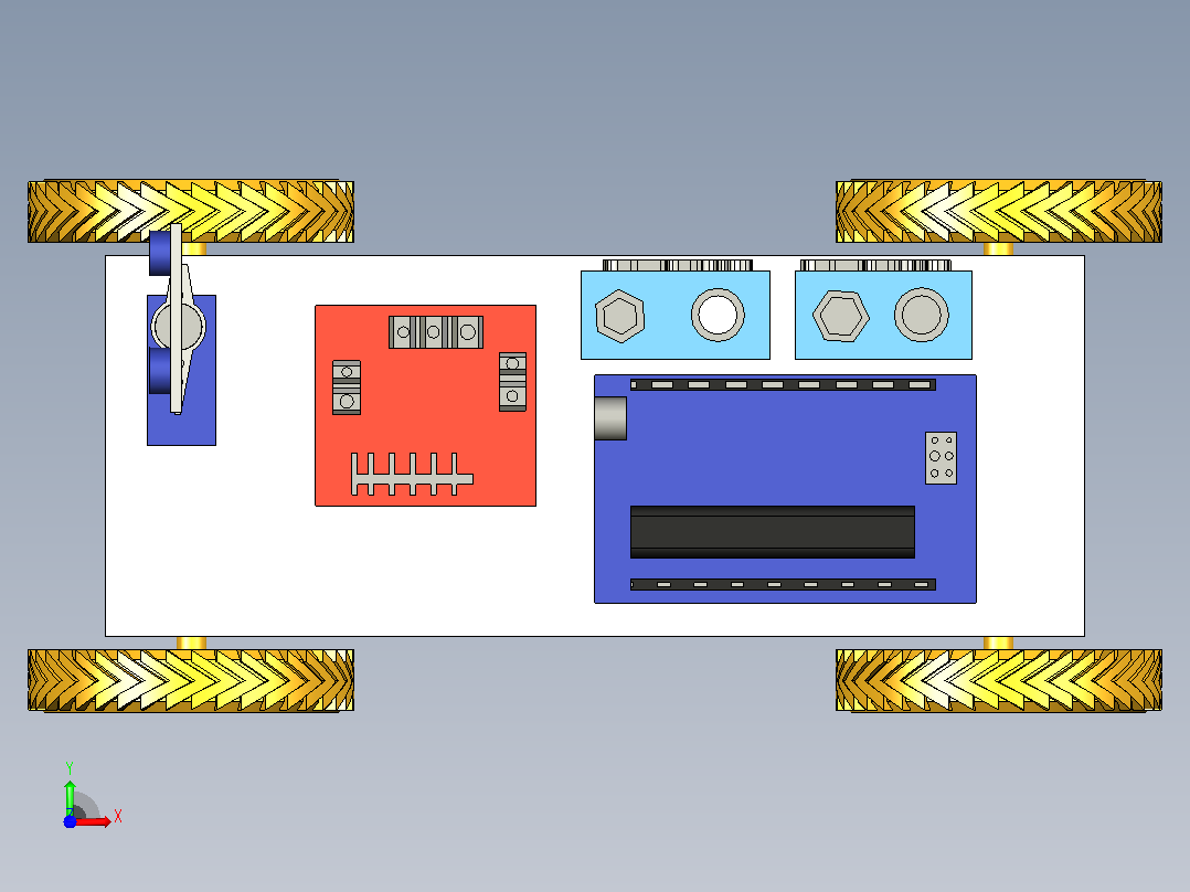 带有arduino的RC汽车模型前视图