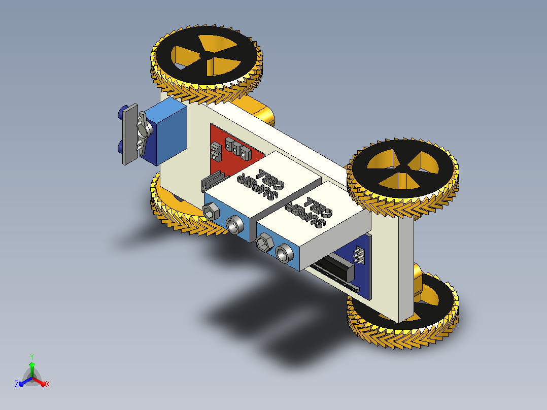 带有arduino的RC汽车模型正等轴测图