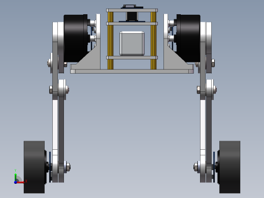 开源Robotmaster轮式双足机器人3D数模图纸 Solidworks设计前视缩略图