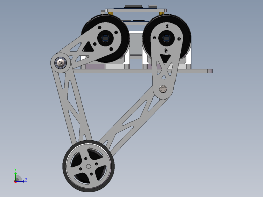 开源Robotmaster轮式双足机器人3D数模图纸 Solidworks设计左视缩略图