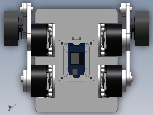 开源Robotmaster轮式双足机器人3D数模图纸 Solidworks设计俯视缩略图