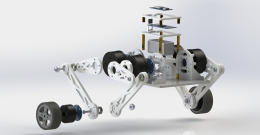 开源Robotmaster轮式双足机器人3D数模图纸 Solidworks设计缩略图