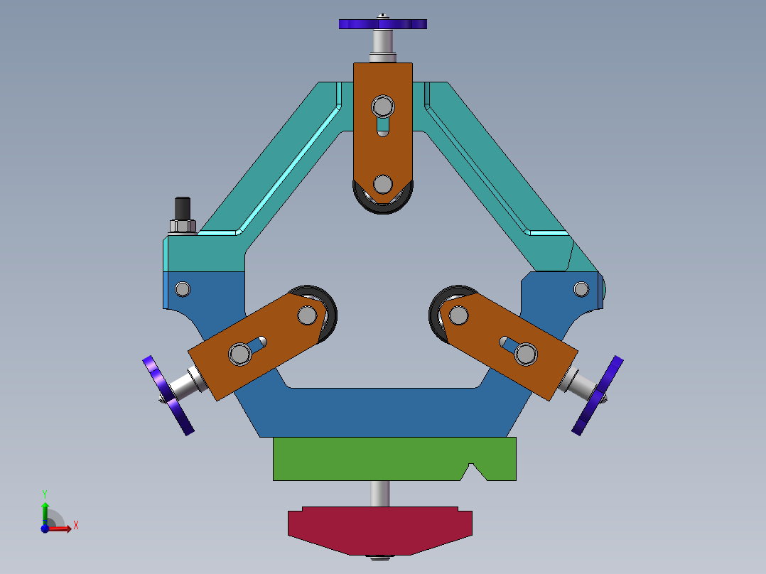 自定心钢管夹具sw18前视图