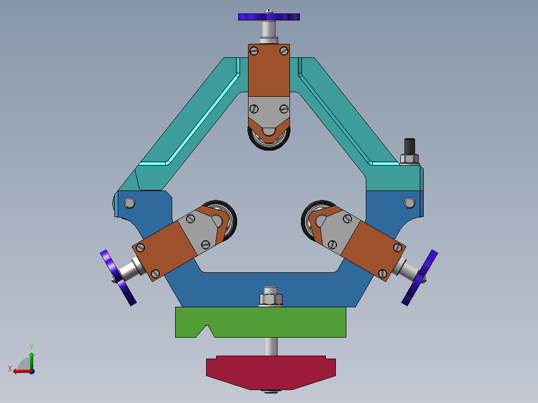 自定心钢管夹具sw18后视图