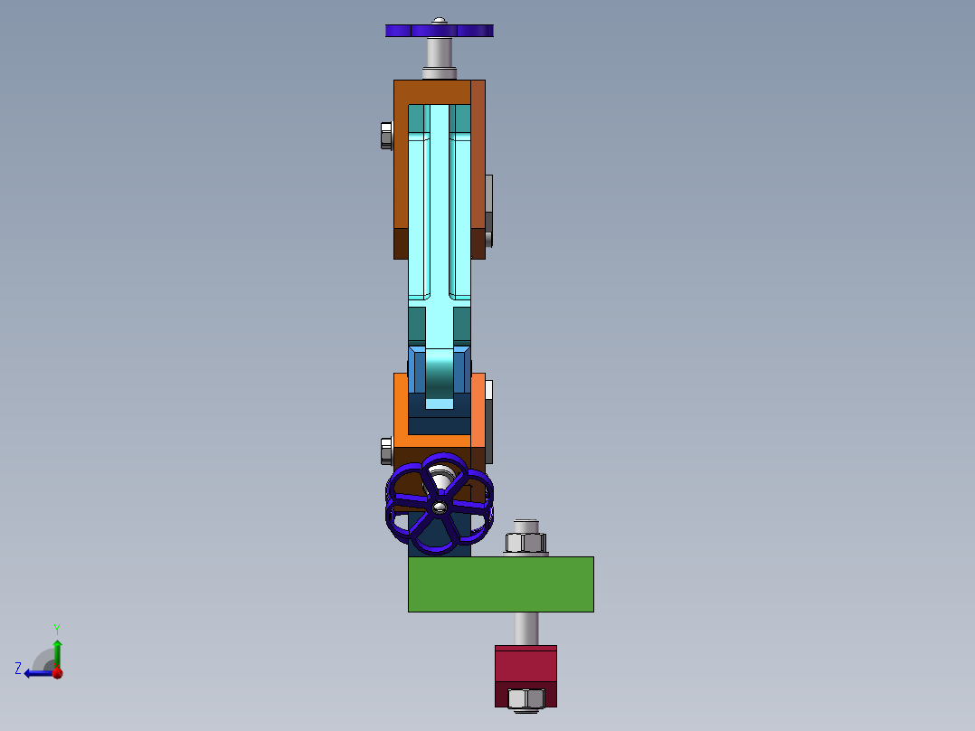 自定心钢管夹具sw18右视图