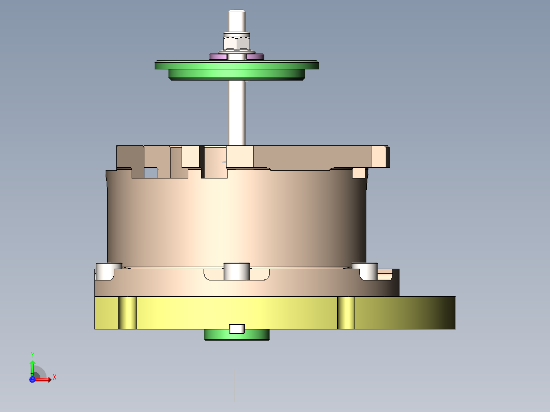 5轴机床夹具Solidworks设计前视图