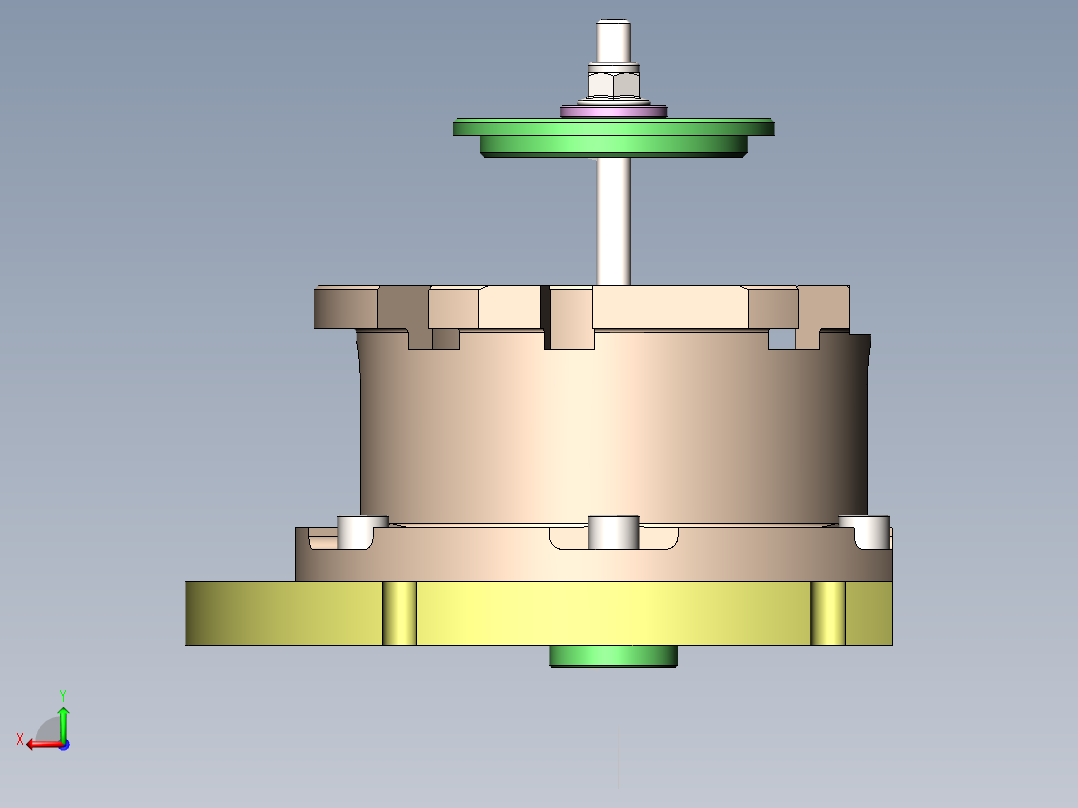 5轴机床夹具Solidworks设计后视图