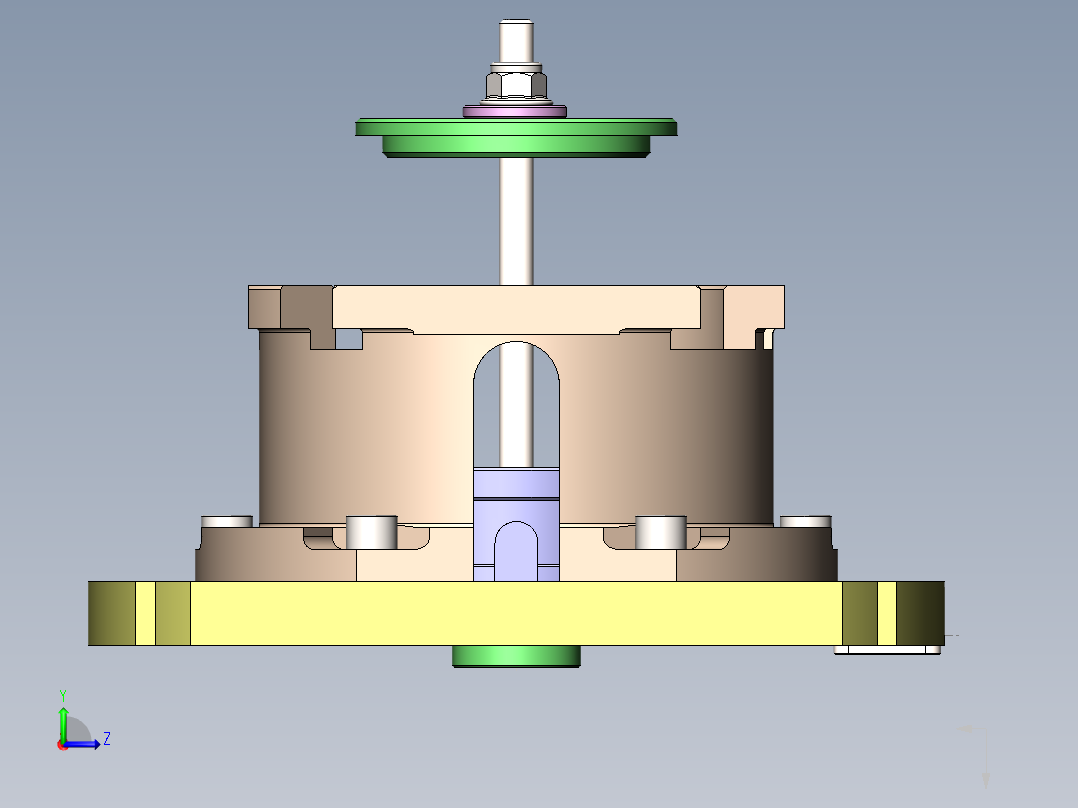 5轴机床夹具Solidworks设计左视图