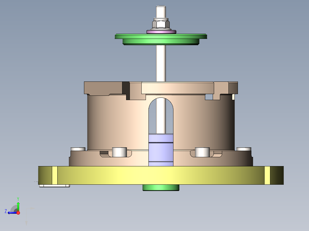 5轴机床夹具Solidworks设计右视图