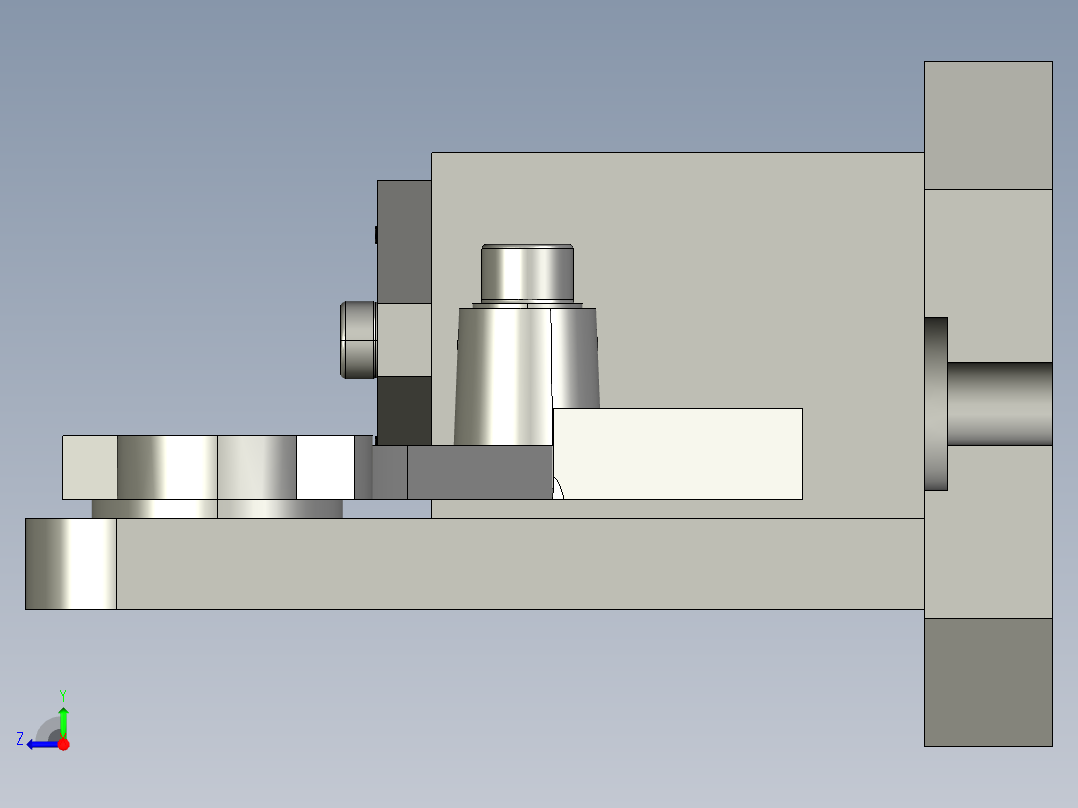 车床拨叉工艺工装设计右视图